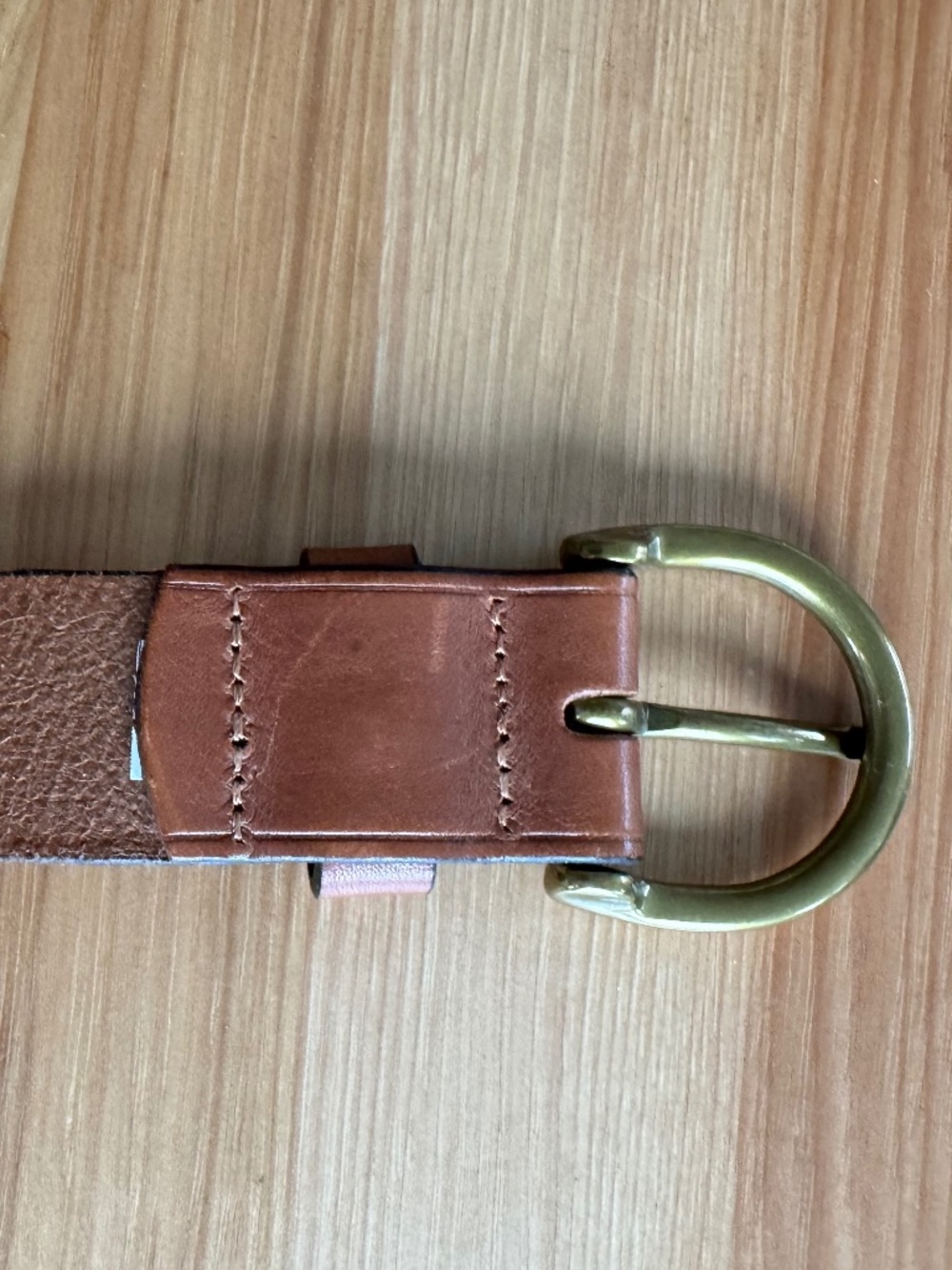 Madewell Medium Perfect Leather Belt in Pecan/Gold - Size XS - Picture 5 of 7